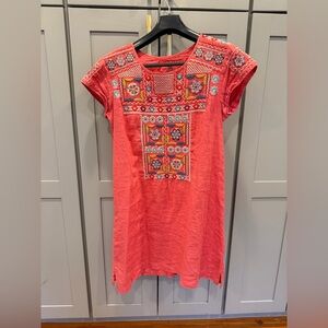Johnny Was Embroidered Coral Dress